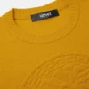 Sweter z dzianiny z domieszką kaszmiru z motywem Medusa