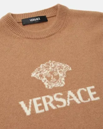 Sweter z kaszmiru z intarsją