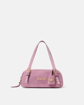 Torba bowlingowa Versace Tag z zamszu