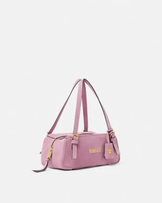 Torba bowlingowa Versace Tag z zamszu