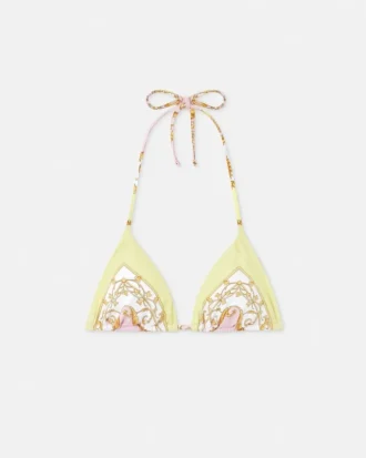 Trójkątny stanik bikini z nadrukiem