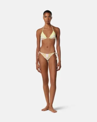 Trójkątny stanik bikini z nadrukiem